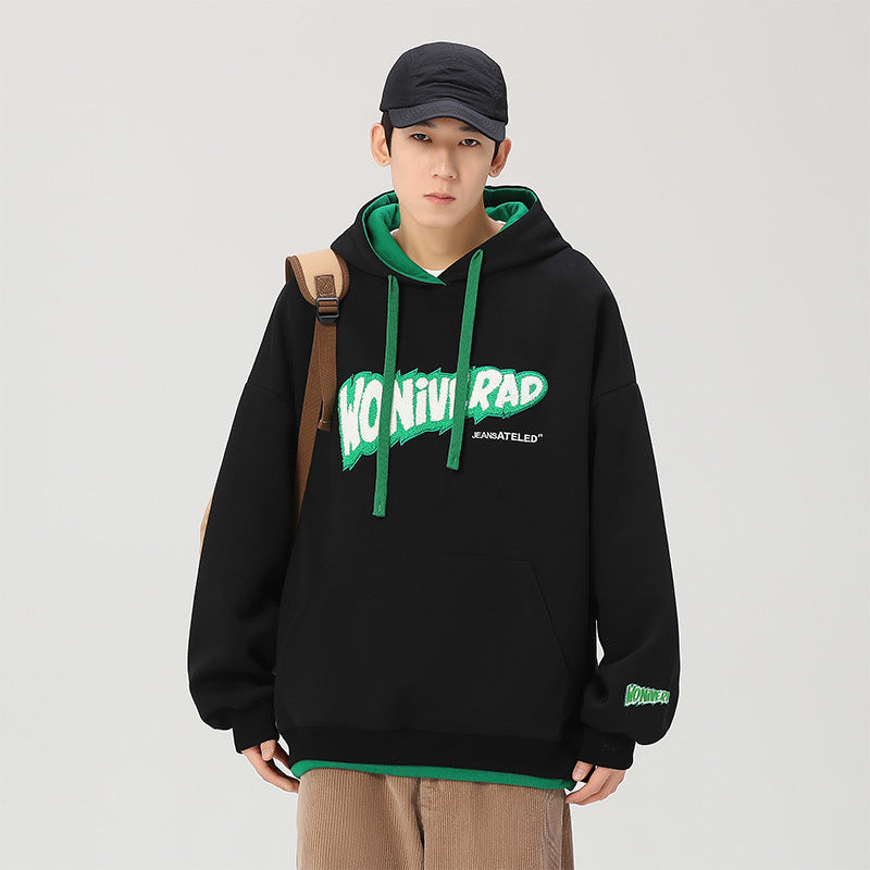 Men's Fashion Casual English Printed Hoodie