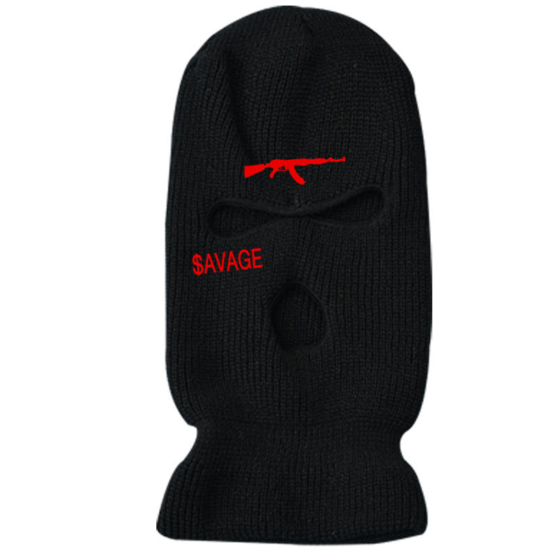 Three-hole Hat Knitted Facekini