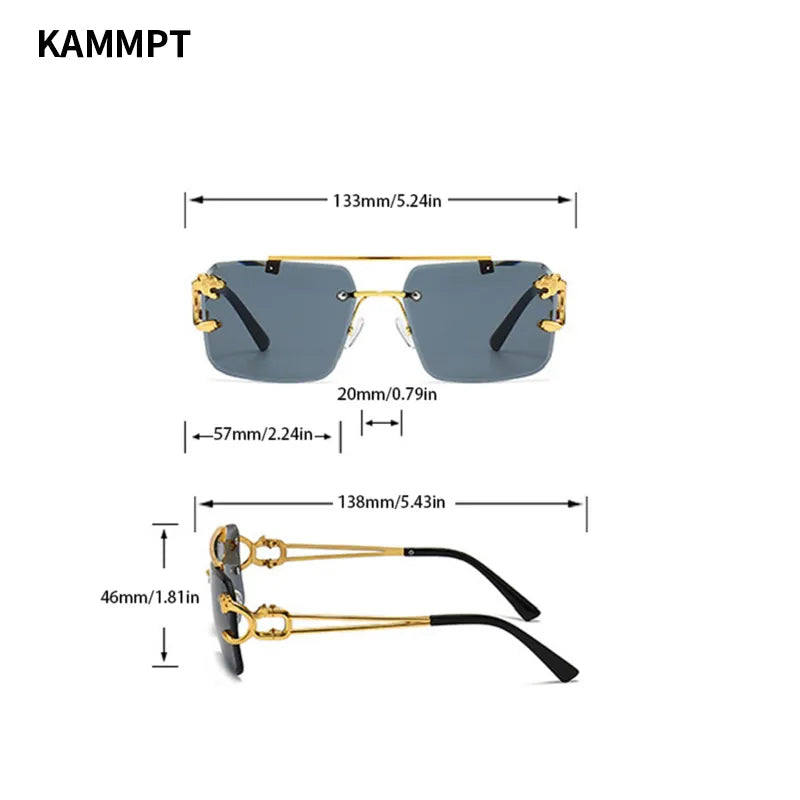 Vintage Rimless Sunglasses Unisex