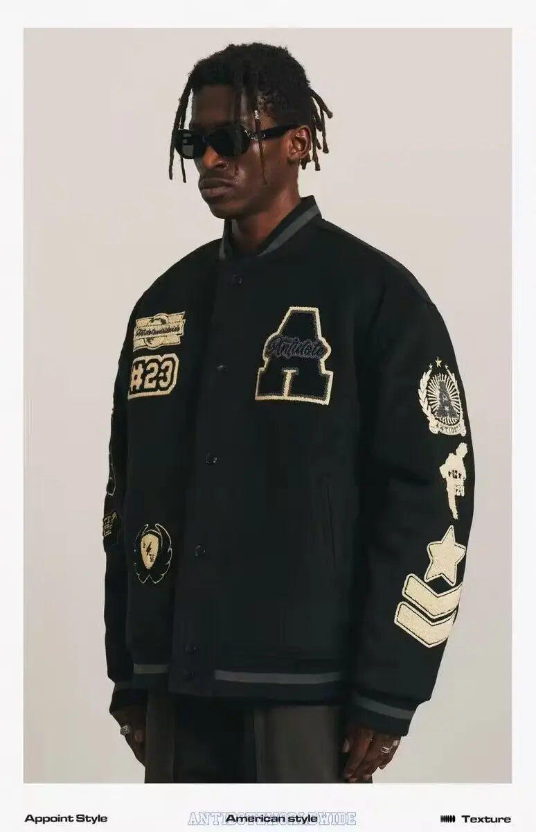 embroidery unisex bomber  Baseball Coats