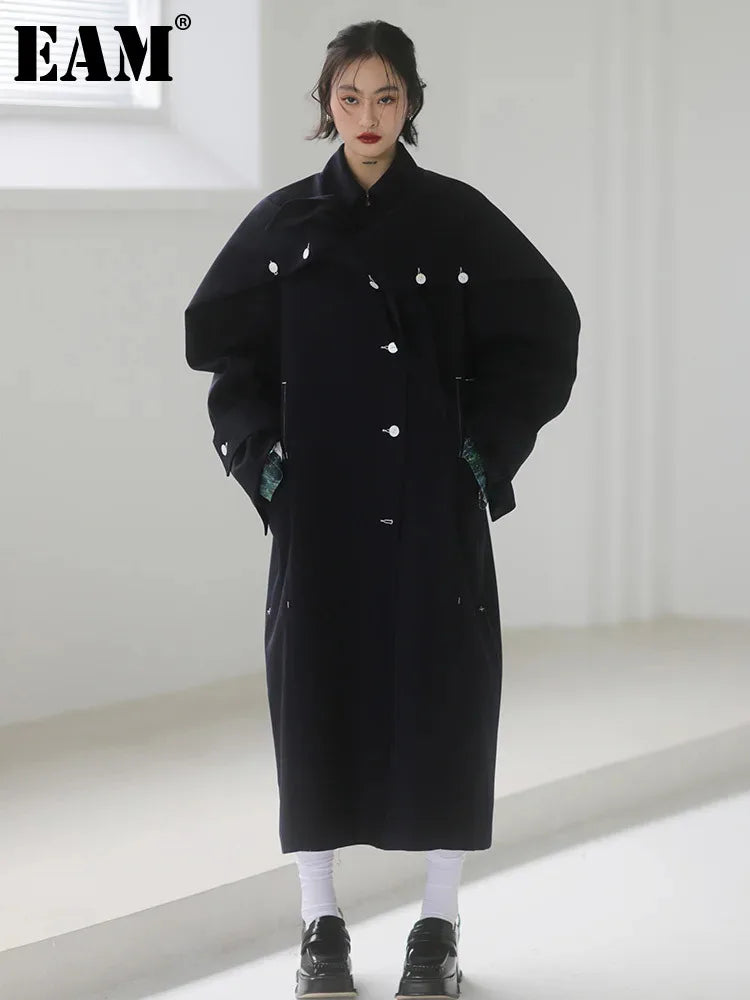 Big Size Long Woolen Coat Parka