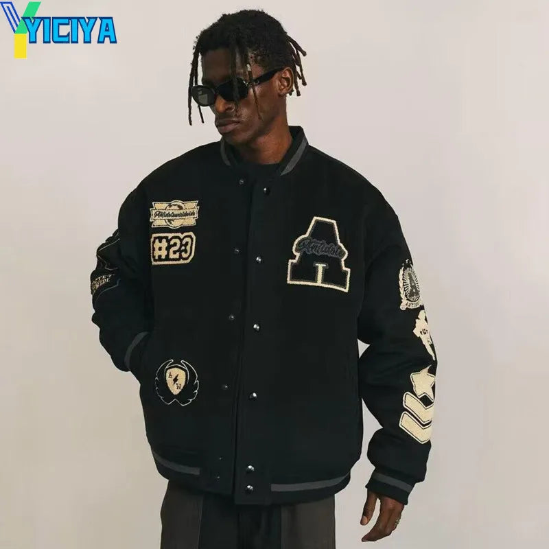 embroidery unisex bomber  Baseball Coats