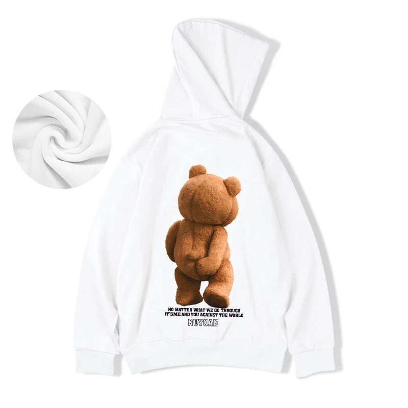 Kawaii Bear Graphic Printed Pullover Hoodies