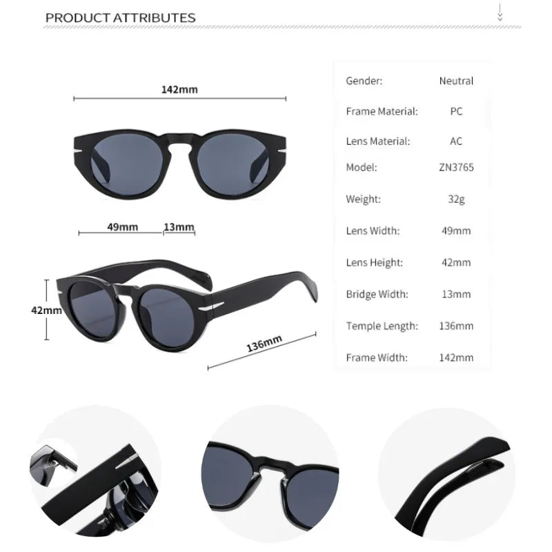 Uemi Retro Men Round Sunglasses