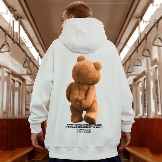 Kawaii Bear Graphic Printed Pullover Hoodies