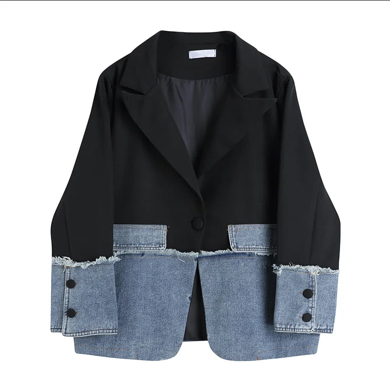 Streetwear Korean Fashion  Denim Blazer Coat