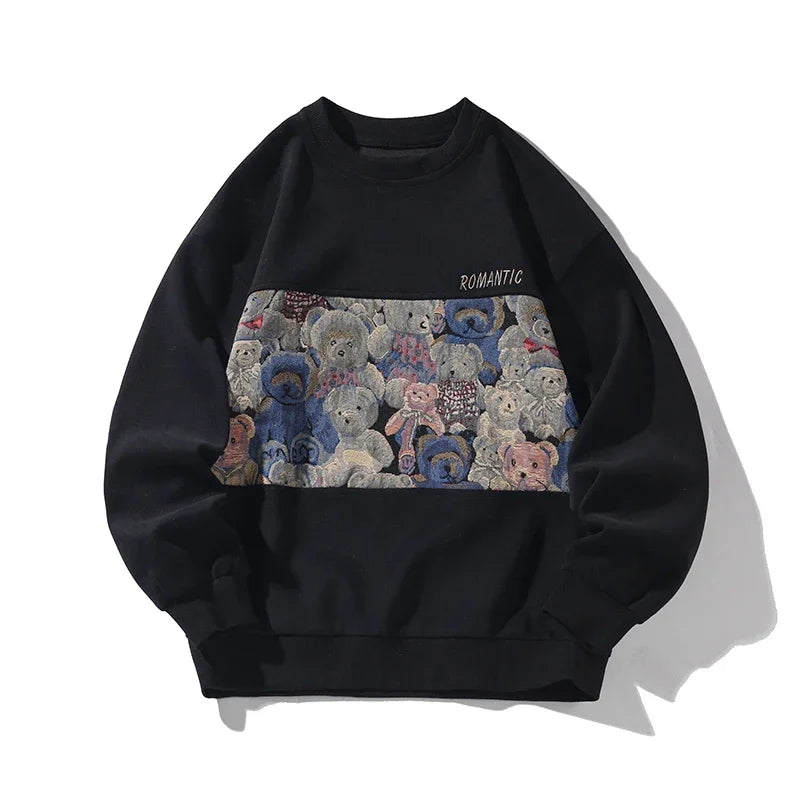 Sweatshirt Embroider Bear Graphic Unisex Hoodie