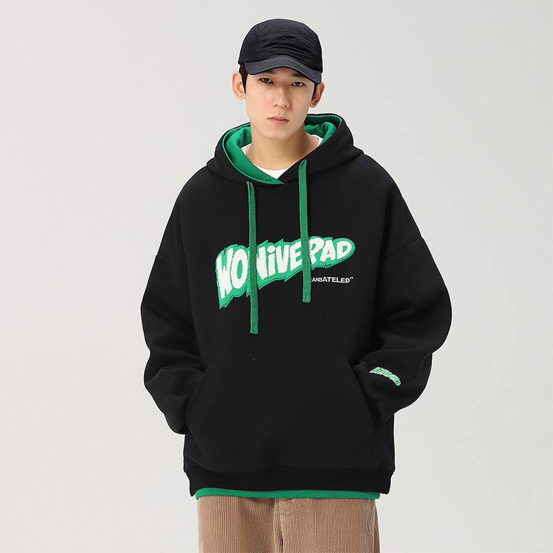 Men's Fashion Casual English Printed Hoodie