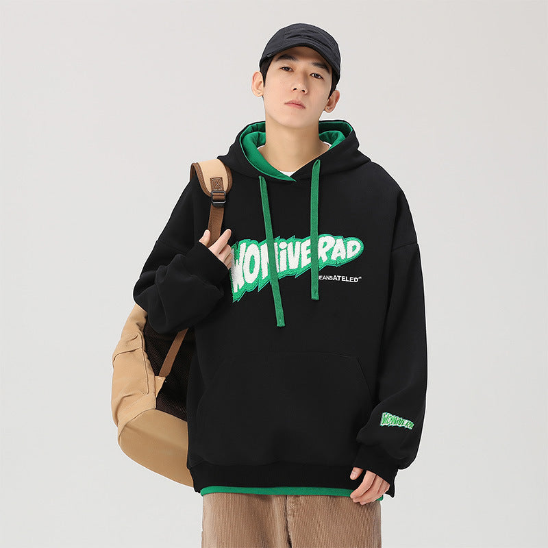 Men's Fashion Casual English Printed Hoodie